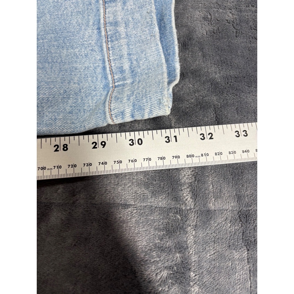 American Eagle Women 4 Regular Light Wash High Rise Wide Leg Cargo Jeans Stretch - Picture 9 of 14